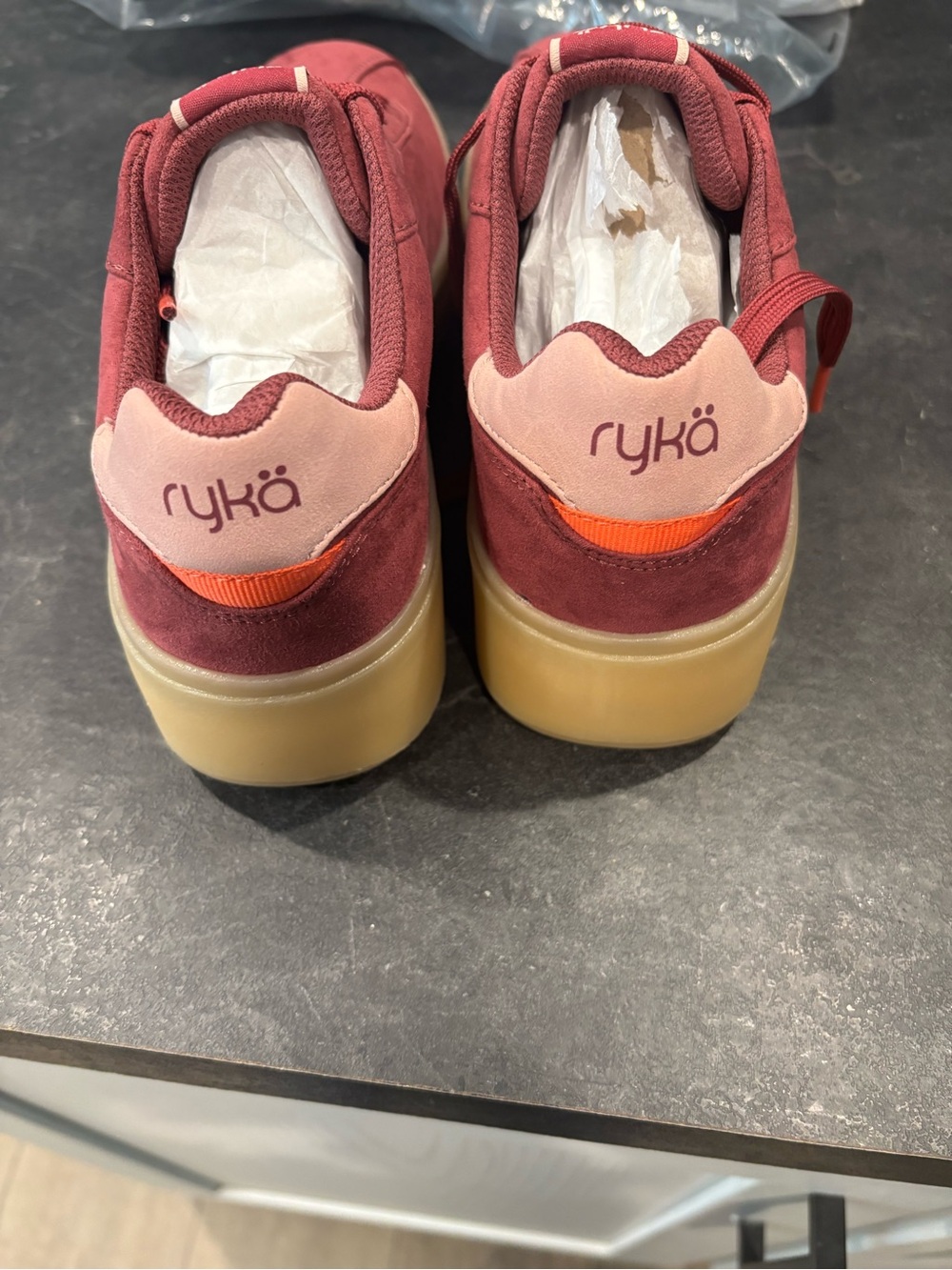 Ryka Viv Max Women's Sneakers Burgundy with Light Pink Accents - Picture 3 of 4